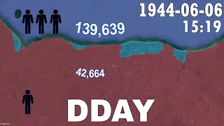 Battle of Normandy (D'day) (Normandy Landings) in one minute using google earth