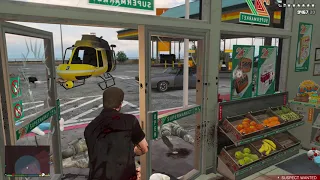 GTA 5 - Shops Robberies At a Gas Station in Senora Freeway + Six Star Escape