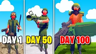 I Survived 100 DAYS as a HARDCORE ARMY! | TABS