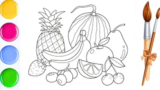 Apples and 8 Other Fruits Drawing, Painting, Coloring for Children, Toddlers | Learn Fruit