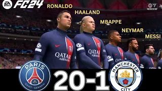 WHAT HAPPEN IF MESSI, RONALDO, MBAPPE, NEYMAR, PLAY TOGETHER ON PSG VS MANCHESTER CITY