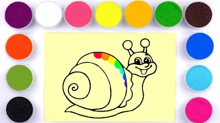 Sand painting snail for kids and toddlers