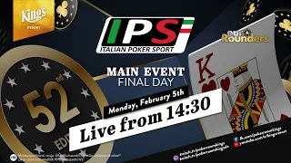 🇮🇹♠️ Final Day of €380 Italian Poker Sport (IPS) Main Events live from King's Resort 👑