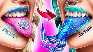 Makeover From Elsa to Frozen Mermaid! How to Become a Mermaid!