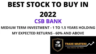Best stock to buy in 2022 | CSB BANK