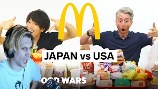 xQc reacts to US vs Japan McDonald's Food Wars