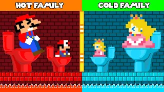 Doki Mario: Mario and Peach Family Hot vs Cold Challenge | Game Animation