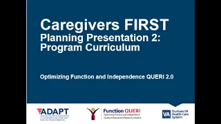 Implementing Caregivers FIRST Staff Training: Module 2 (Program Curriculum)