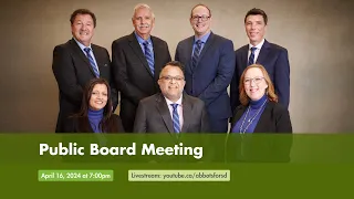 Public Board Meeting -- April 16, 2024