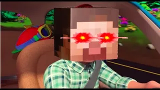 "Are we there yet?" meme in Minecraft