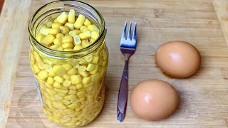 Amazingly delicious recipe: a can of corn and eggs tastes better than pizza! Dinner oin 10 minutes!