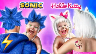 ¡Mis Padres Son Hello Kitty Y Sonic!