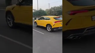 Loud Exhaustic Yellow Lamborghini Urus in Delhi 😍😍 #LamborghiniUrus #Shorts