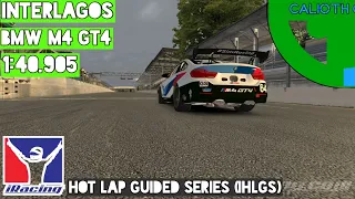 iRacing Hot Lap Guided Series | BMW M4 GT4 at Interlagos | Replay File +Track Guide | 1:40.905