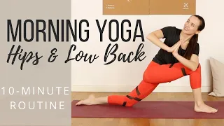 Morning Yoga for Hips and Lower Back - 10 min Yoga Flow to Release Tension