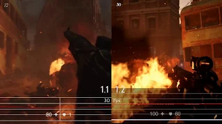 Wolfenstein 2 Switch - New Orleans Framerate Comparison 1.1 vs 1.2