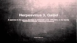 Medical vocabulary: What does Herpesvirus 3, Gallid mean