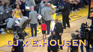 📺 Draymond’s son DJ helps out Eric Housen by collecting towels and giving Warriors high-fives