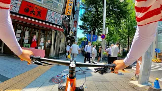 4K Japan Cycling Tour - Bike Ride in Nagoya City | Japanese Go To Lunch | Nagoya Summer 2021