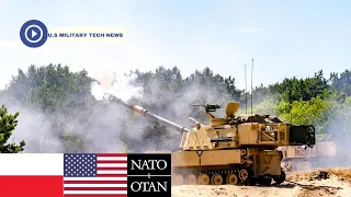 Dozens Of US Army Soldiers Conduct Shooting Exercises From A Howitzer In Poland