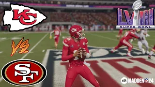 Kansas City Chiefs vs 49ers - Super Bowl LVIII - Madden NFL 24 - (XBOX ONE SERIES S)