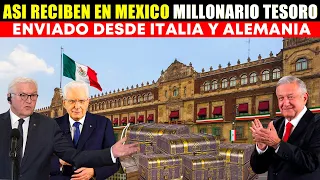 En grandes cajas envia Italia y Alemania a Mexico millonario tesoro que le pertenece.