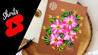 QUICK and EASY flower painting #Shorts Step by step