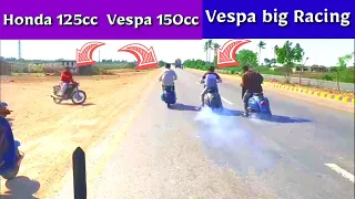 Honda 125cc vaispa scooter !?!?- who do you think will win in this racing on|#honda#vaispa#racing