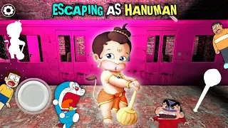 HANUMAN Banke Kiya Train Escape | Escaping As HANUMAN In Granny 3 With Doraemon Nobita & Friends