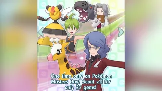 Happy Pokémon Masters Day! One-Time Only Happy Scout: 11x Summon for 25 gems - Don’t miss this!