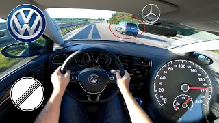 VW Golf 7 1.5 TSI DSG (150HP) | TOP SPEED ON GERMAN NO LIMIT AUTOBAHN | 233km/h