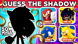 💎🦔 GUESS THE SONIC CHARACTERS BY SHADOW 👤 50 Shadow Challenge #monkquiz #quiz