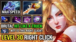 BRUTAL LEVEL 30 LINA Right Click Like a Truck + Rapier Moon Shard Crazy Fire Attack Speed Dota 2