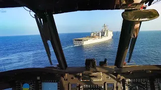 Cockpit View: CH-47 Chinook Helicopter Practice Deck Landing | United States Army | MFA