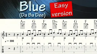 BLUE (DA BA DEE) | Fingerstyle | Guitar Lesson | Sheet music & TAB | PDF