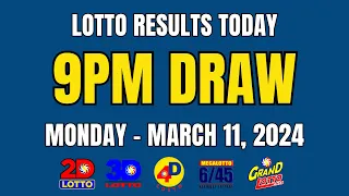 9PM Lotto Result Today March 11, 2024 (Monday) Ez2 Swertres PCSO