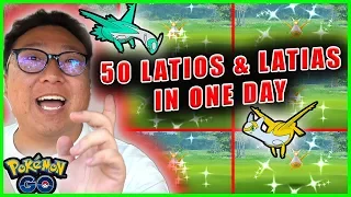 50 LATIOS & LATIAS RAIDS IN ONE DAY IN POKEMON GO, CAUGHT A NEW SHINY!