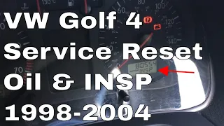 VW Golf INSP & OIL Reset 1999 GTi Golf 4 Service Reset 1998-2004