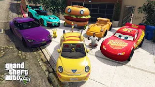 GTA 5 - Stealing CARTOONS Vehicles with Franklin! (Real Life Cars #96)