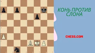 Эндшпиль на Chesscom. Слон против коня