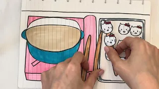 [🍎paper diy🍎] Make Hello Kitty Tanghulu!!🍡ASMR  헬로키티 탕후루 종이놀이 만들기