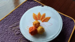 Вышивка гладью для начинающих. Вышиваем лепестки подсолнуха. embroidery for beginners sunflower.