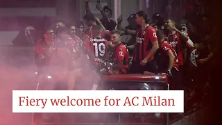 Fiery celebrations greet title-winning AC Milan outside the city’s famous cathedral