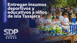 Gobierno de El Salvador lleva insumos deportivos y educativos a niños de isla Tasajera