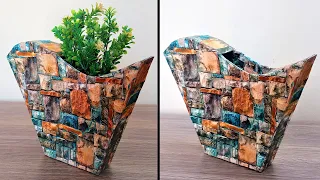 How to make flower vase | Cardboard Vase | Paper Vase  | DIY Flower Pot | Look Like Ceramic Vase