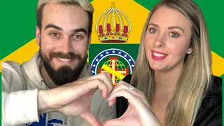 AMERICAN REACTS TO HINO DO IMPÉRIO BRASILEIRO/ INTERNATIONAL COUPLE