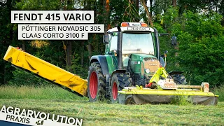 Fendt 415 + Pöttinger Novadisc 305 + Claas Corto 3100 F • Mowing | Agrarvolution Praxis