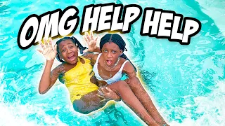 I Can't Believe This Happened To  Karissa In The Swimming Pool! Yaya Saves Her Best  Friend