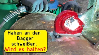 Haken an den  Bagger mit billigen Schweißgerät schweißen. Wird es halten?