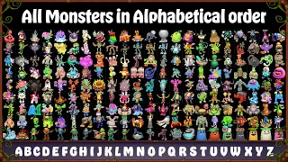 ALL MONSTERS in My Singing Monsters by Alphabetical order | All Sounds & Animations